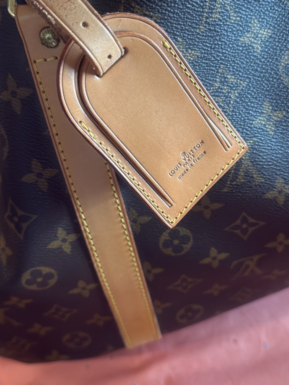 Louis Vuitton Monogram Canvas Duffel Bag with Tan Leather Trim - Picture 6 of 7